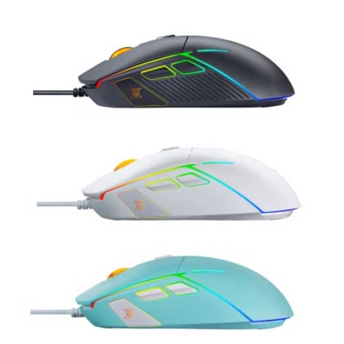 VISITOR X44 Nubwo Gaming Mouse ไฟ Spectrum Lightning/8000 DPI ปรับมาโครได้ MO-NW-OU-X44xx
