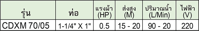 EBARA ปั๊มหอยโข่งสเตนเลส รุ่น CDXM 70/05