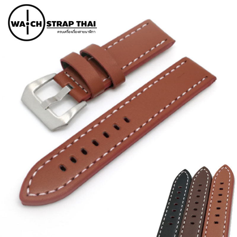 สายนาฬิกา สายนาฬิกาหนังวัว SET05 Leather Strap สีนำ้ตาล Brown ขนาด 22,24 มม สำหรับ Panerai,seiko