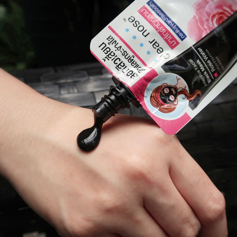 ยกกล่อง(6ซอง) Clear Nose Intensive Facial Black Mask Rose Water เคลียร์โนส แฟเชี่ยล แบล็ค มาส์กดำกุหลาบ