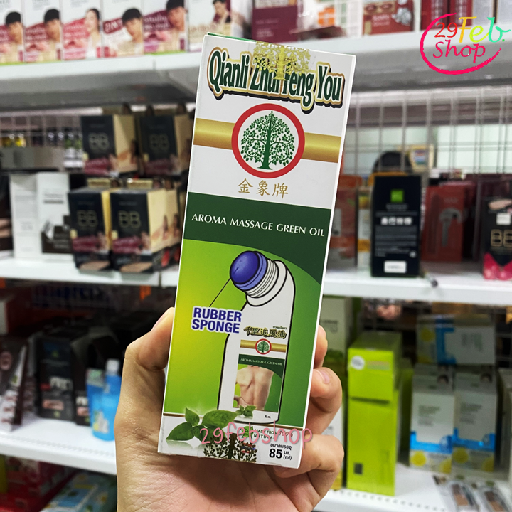 Tonphor Aroma Massage Green Oil 85 ml น้ำมันนวดตัวหัวฟองน้ำ ตราต้นโพธิ์