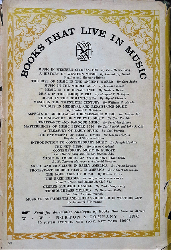 A History of Western Music, Shorter Edition