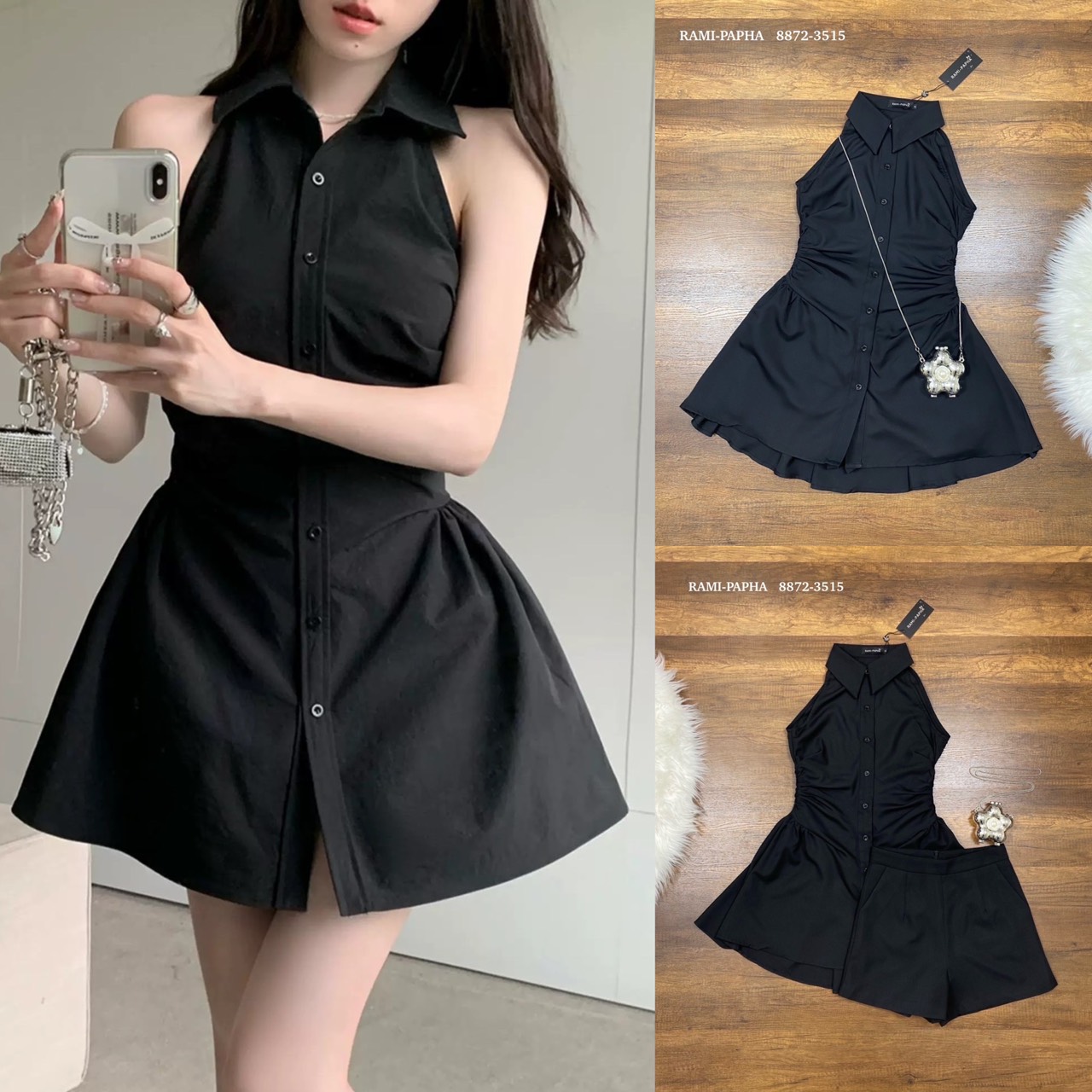 Label :: RAMI-PAPHA(รมิปภา) White Gold Set. เซต3ชิ้น.. สีขาวแบบฉบับผู้ดี เสื้อคอปกกระดุมหน้า ดีเทลเก๋ทั้งตัว ดีเทลเสื้อหน้าสั้น ด้านหลังยาว เนื้อผ้านิ่มรีดง่าย สวมใส่สบาย ++กางเกงขาสั้นเนื้อผ้าและสีเดียวกัน ซับในอย่างดีทั้งตัว มีกระเป๋าใช้งานได้จริง ซิปหล