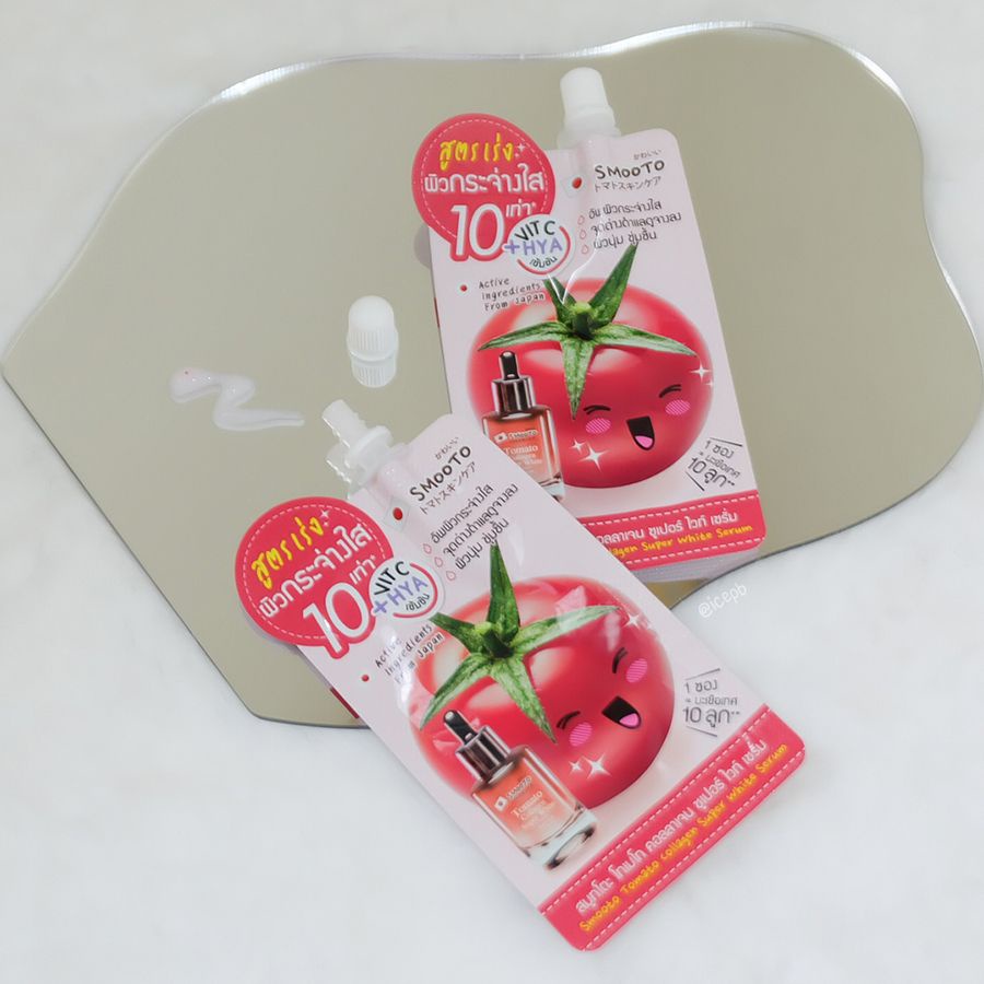 (1ซอง) แบบซอง Smooto Tomato Collagen Super White Serum สูตรใหม่ 8กรัม