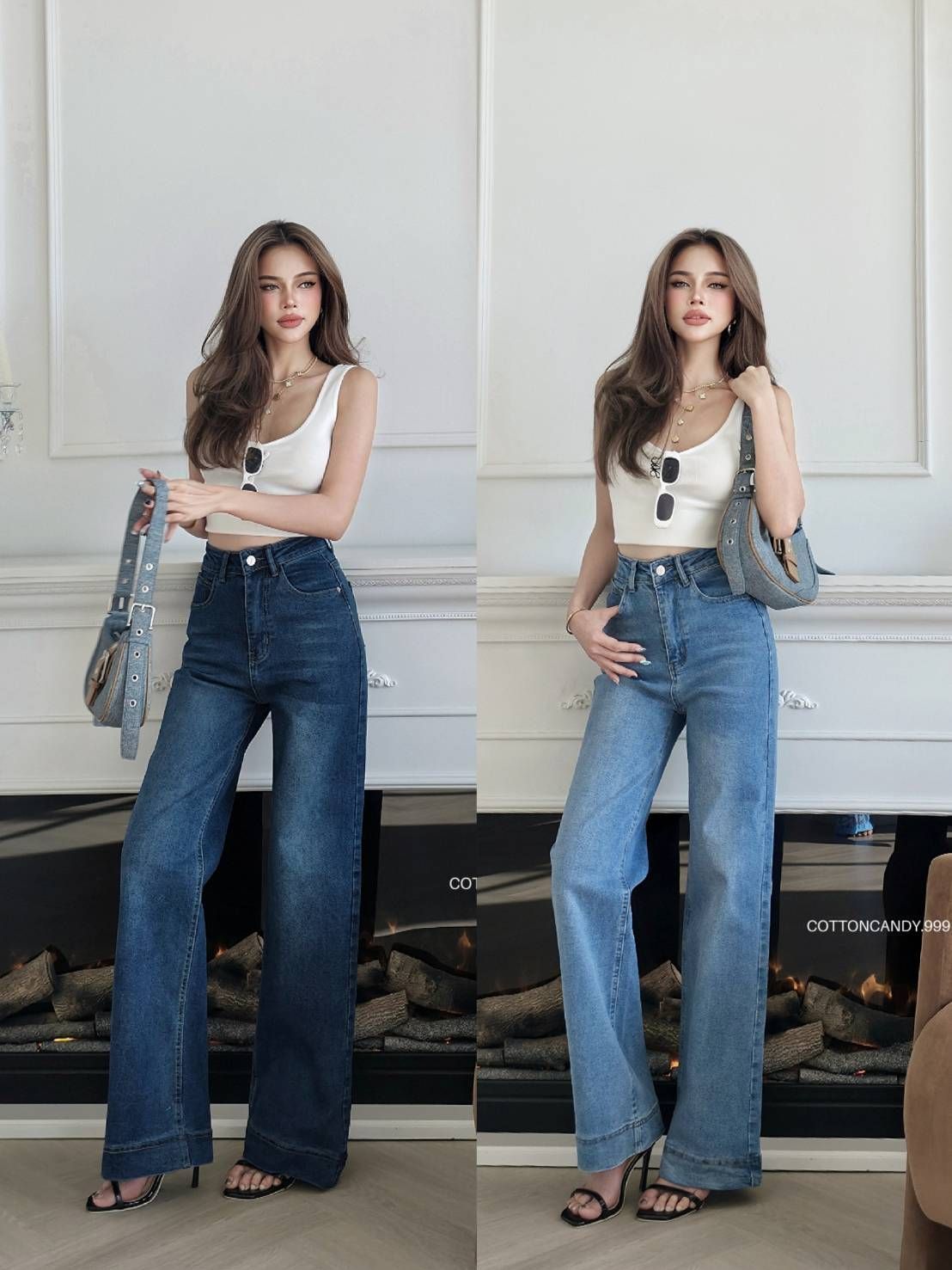 COTTONCANDY ยีนส์เกรดพรีเมี่ยมเท่านั้น เนื้อผ้ามีความยืดหยุ่นใส่สบายสุดๆ ฟอกสีสวย ลายเฟดสวย ใส่แล้วดูเพรียวสุดๆคร่าาาาา