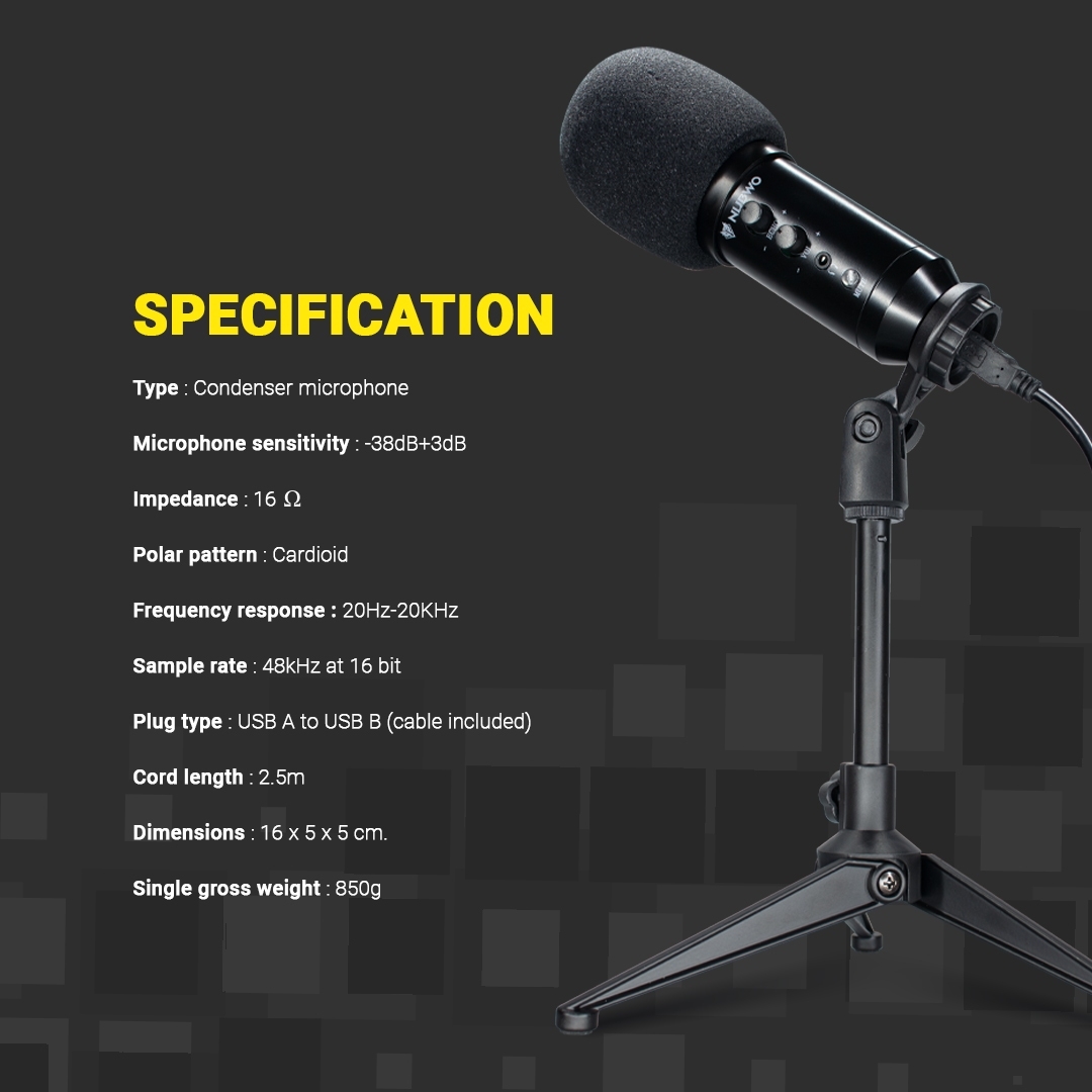 NUB-M24 NUBWO CONDENSER MICROPHONE MI-NW-ST-M24BK