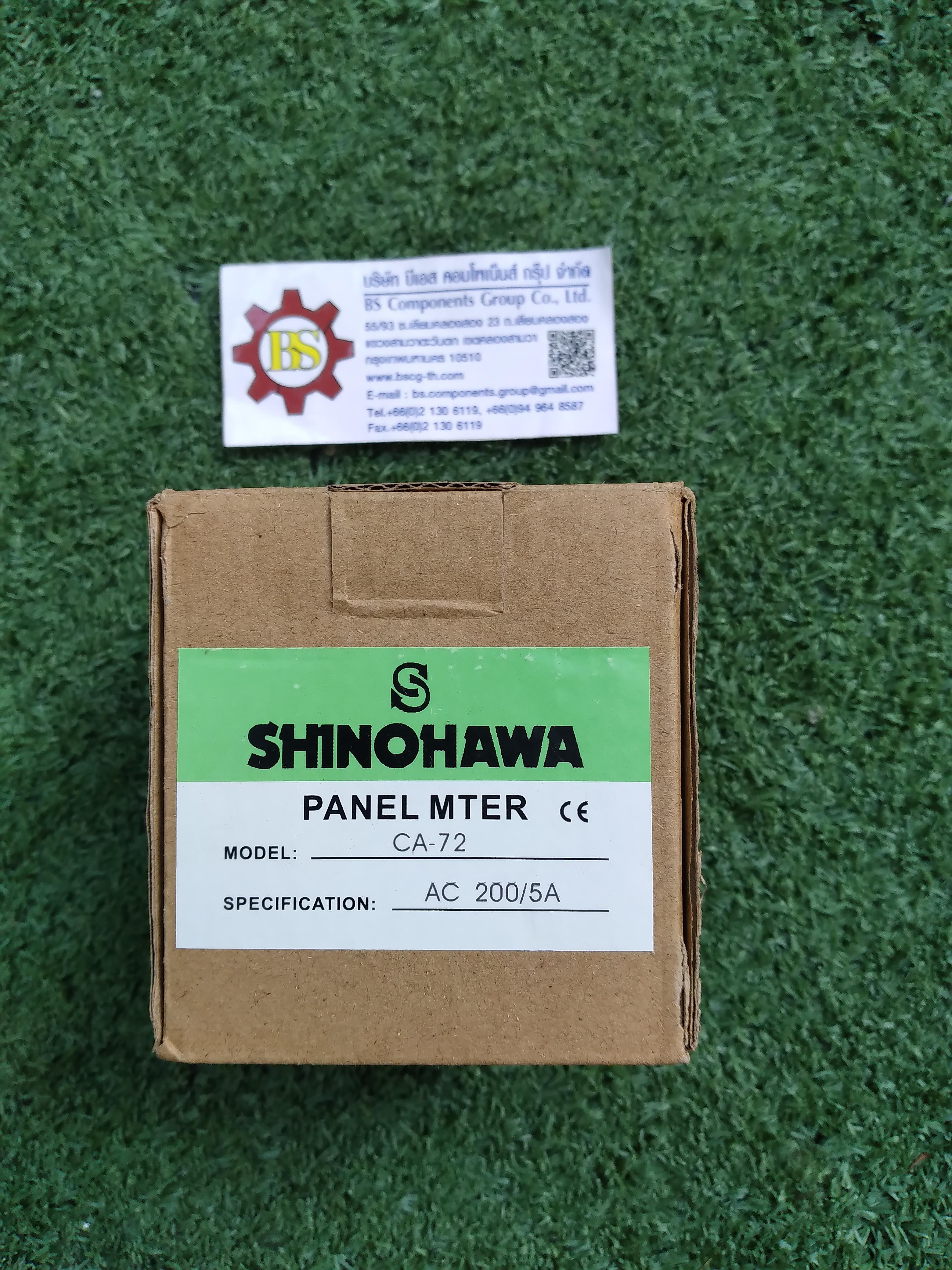 SHINOHAWA : AC Amp meter CA-72 72x72mm. 200/5 ต่อผ่าน CT
