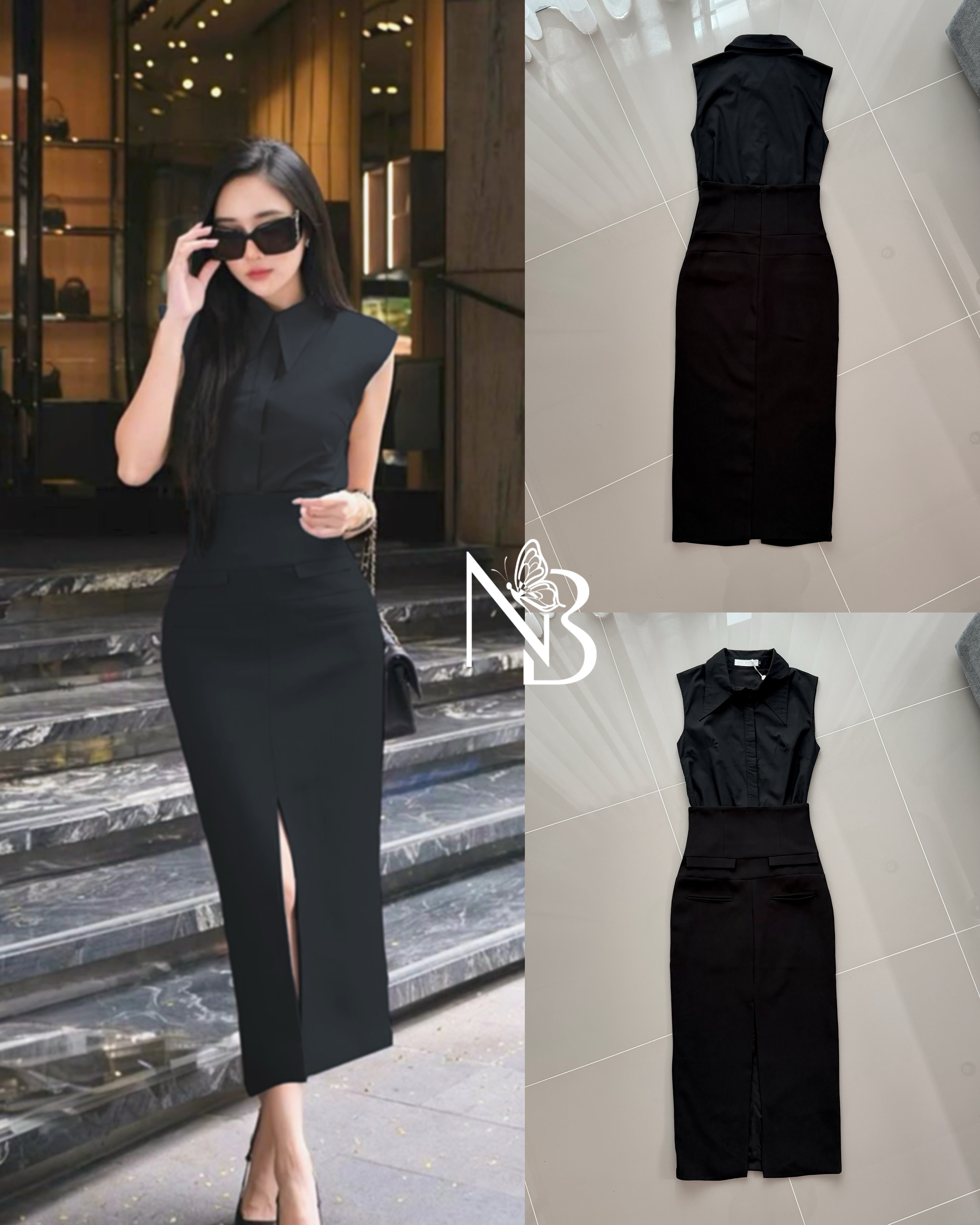 ชุดเซทลุคCEO Working Woman กับเซทเสื้อเชิ้ตคอปกแขนล้ำ และกระโปรงเอวสูง งานซิบหลัง ทรงกระโปรงผ่าหน้า แต่งช่องกระเป๋า งานมีซับในมาให้นะคะ ใส่แล้วไม่คัน งานผ้าดี ลุคนี้ที่ใครๆก็ต้องเหลียวมอง😎 #ชุดเซ็ตสีดำ #งานป้ายนาบี #นาบีแบรนด์ #ชุดเซท #ชุดสีดำ #ชุ