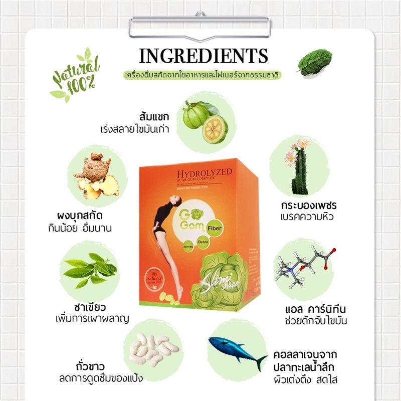 Gogom Fiber Detox โกกอม ไฟเบอร์ ดีท็อกซ์ 10 ซอง