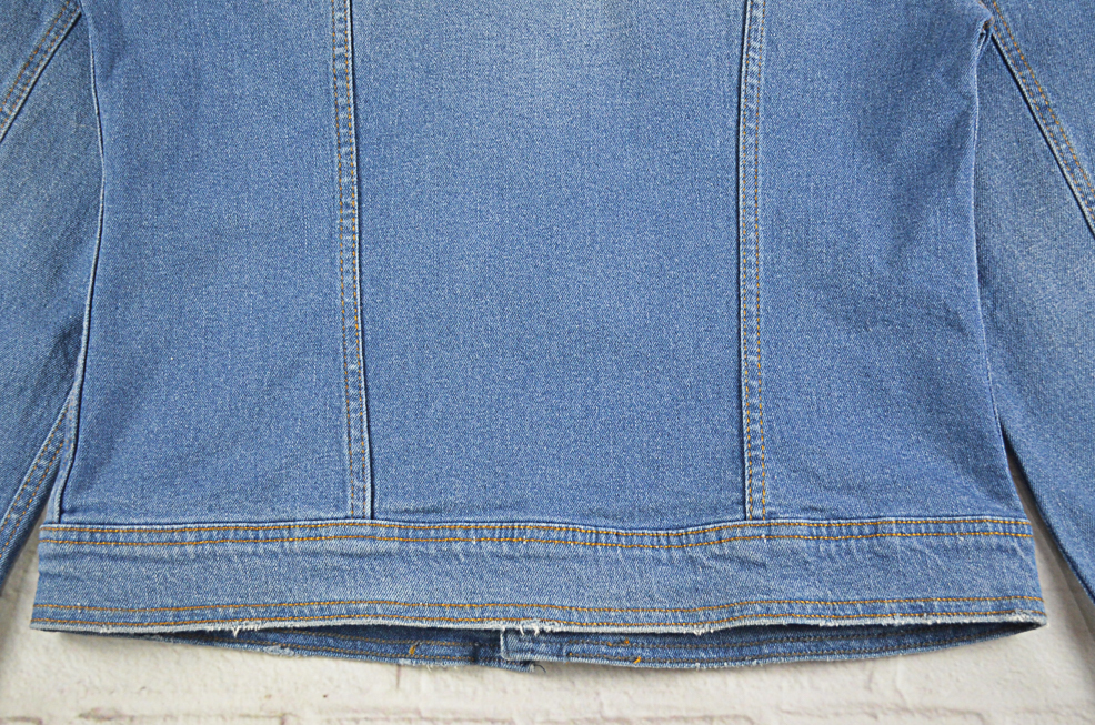 Universal Thread อกจริง38' (S) เสื้อแจ็คเก็ตยีนส์ เสื้อยีนส์แขนยาวหญิงชาย ผ้ายีนส์ยืด ไม่แข็งใส่สบาย มีกระเป๋าข้างนอกและใน ใส่คลุมกันแดด