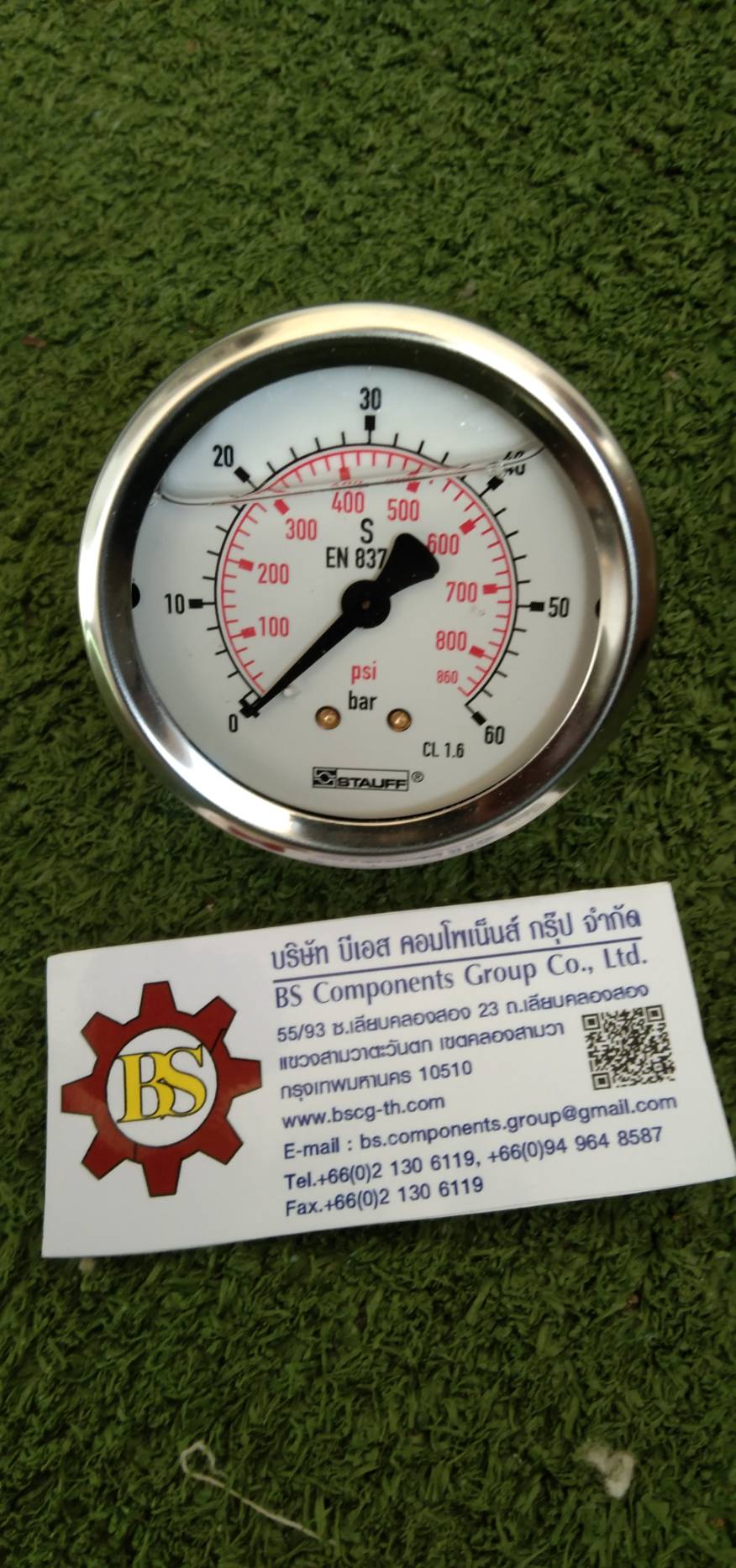 STAUFF : Pressure Gauge Panel mounting SPG-063-00060-01-P-B04, 0-60 bar G1/4"