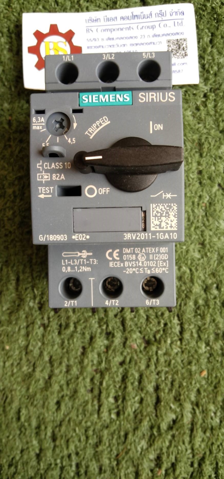 SIEMENS : 3RV2011-1GA10 Circuit breaker size S00 for motor protection CLASS10, 4.5...6.3A