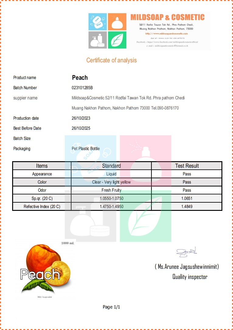 COA PEACH Fragrance
