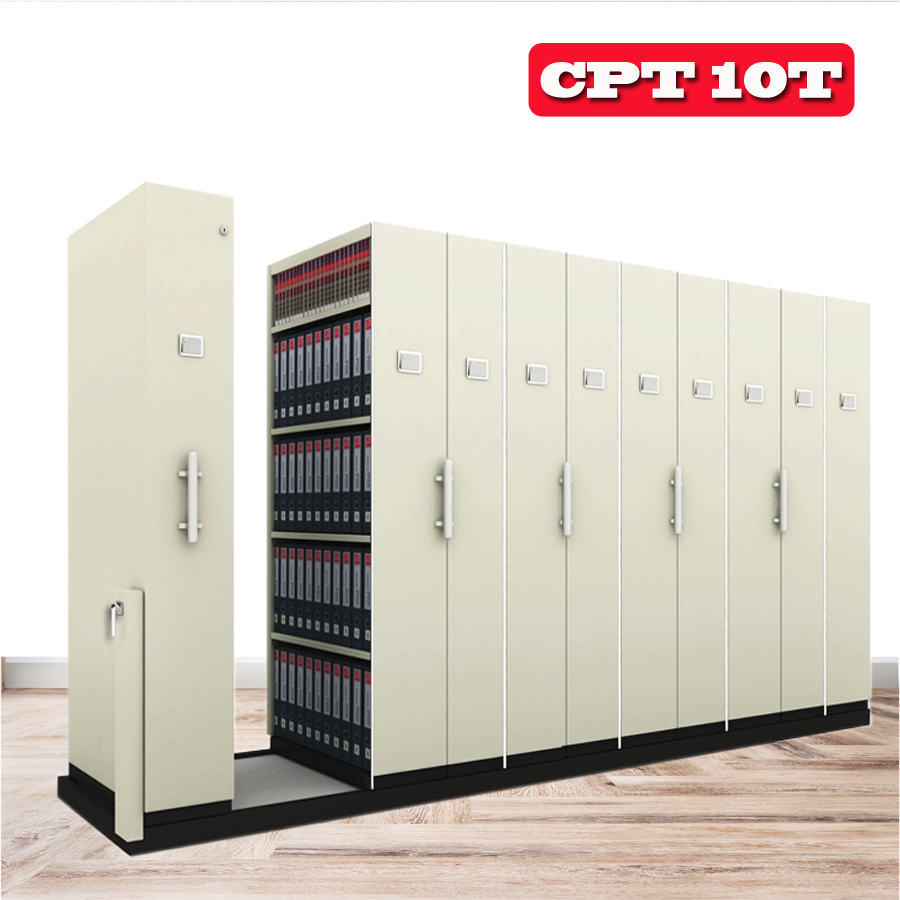 ตู้รางเลื่อน 10 ตู้ แบบมือผลัก รุ่น CPT 10T