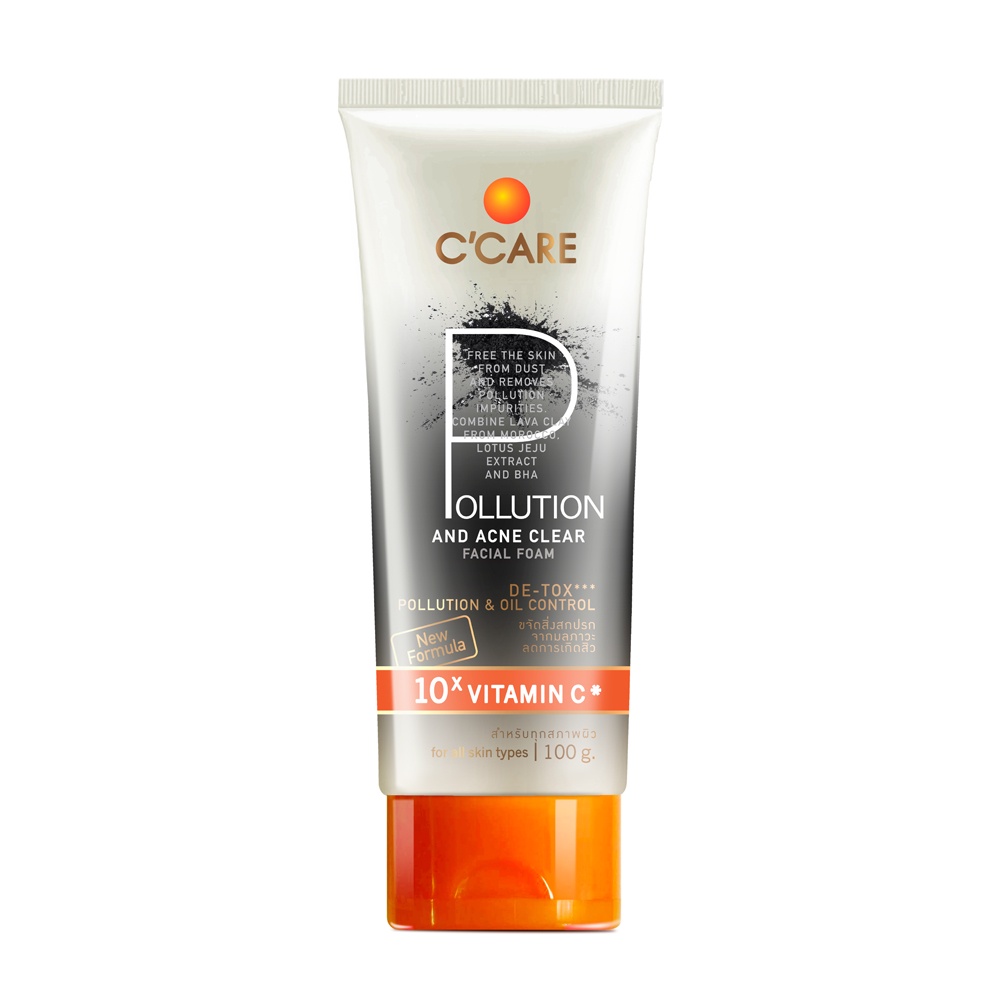 C’CARE POLLUTION AND ACNE CLEAR FACIAL FOAM (100 g) โฟมล้างหน้า