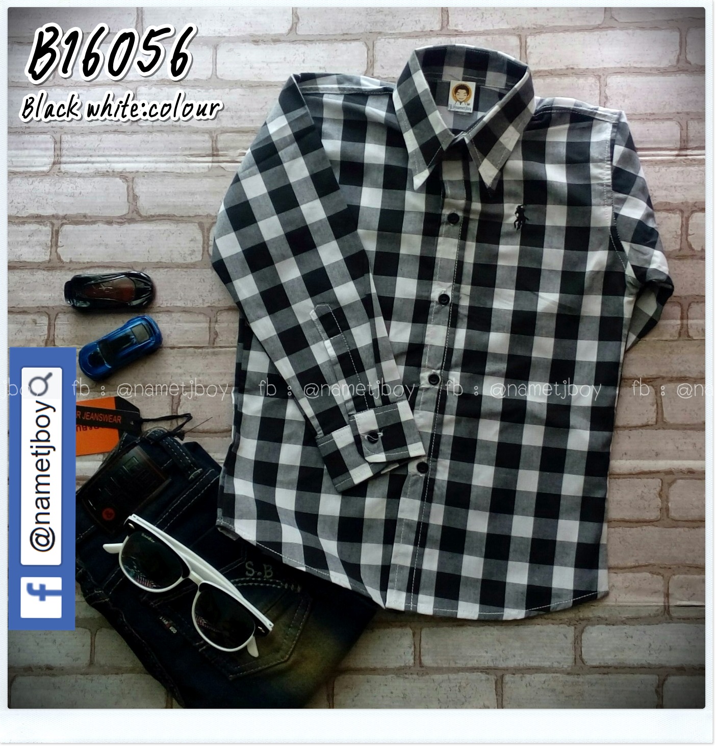 B16056 สก็อตดำขาว (Big)