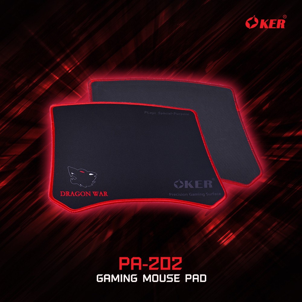 PA-202 OKER GAMING MOUSE PAD 30.6×24.8 ซม. ผิว Speed หนา 3 มม SKU-02752