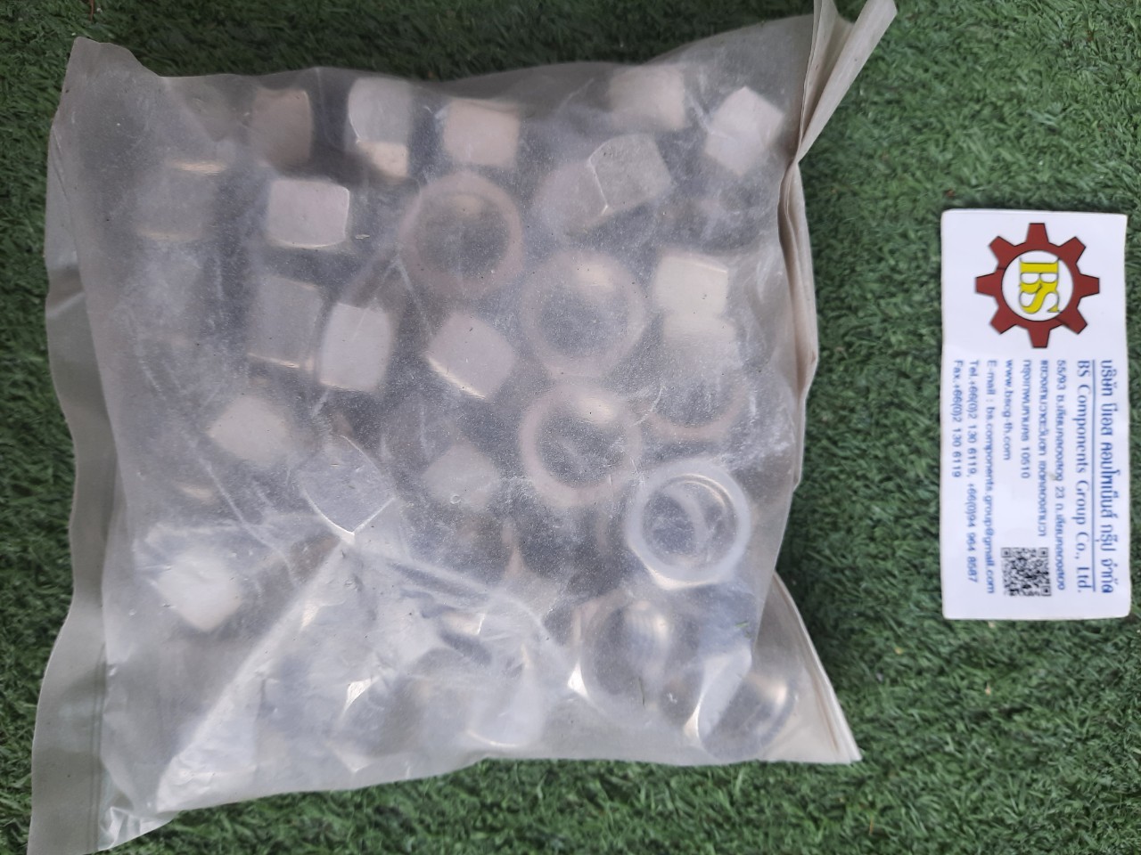 สกรูหกเหลียมมิลสแตนเลส 304 M16x40mm. (หัวน๊อต+แหวน อีแปะ