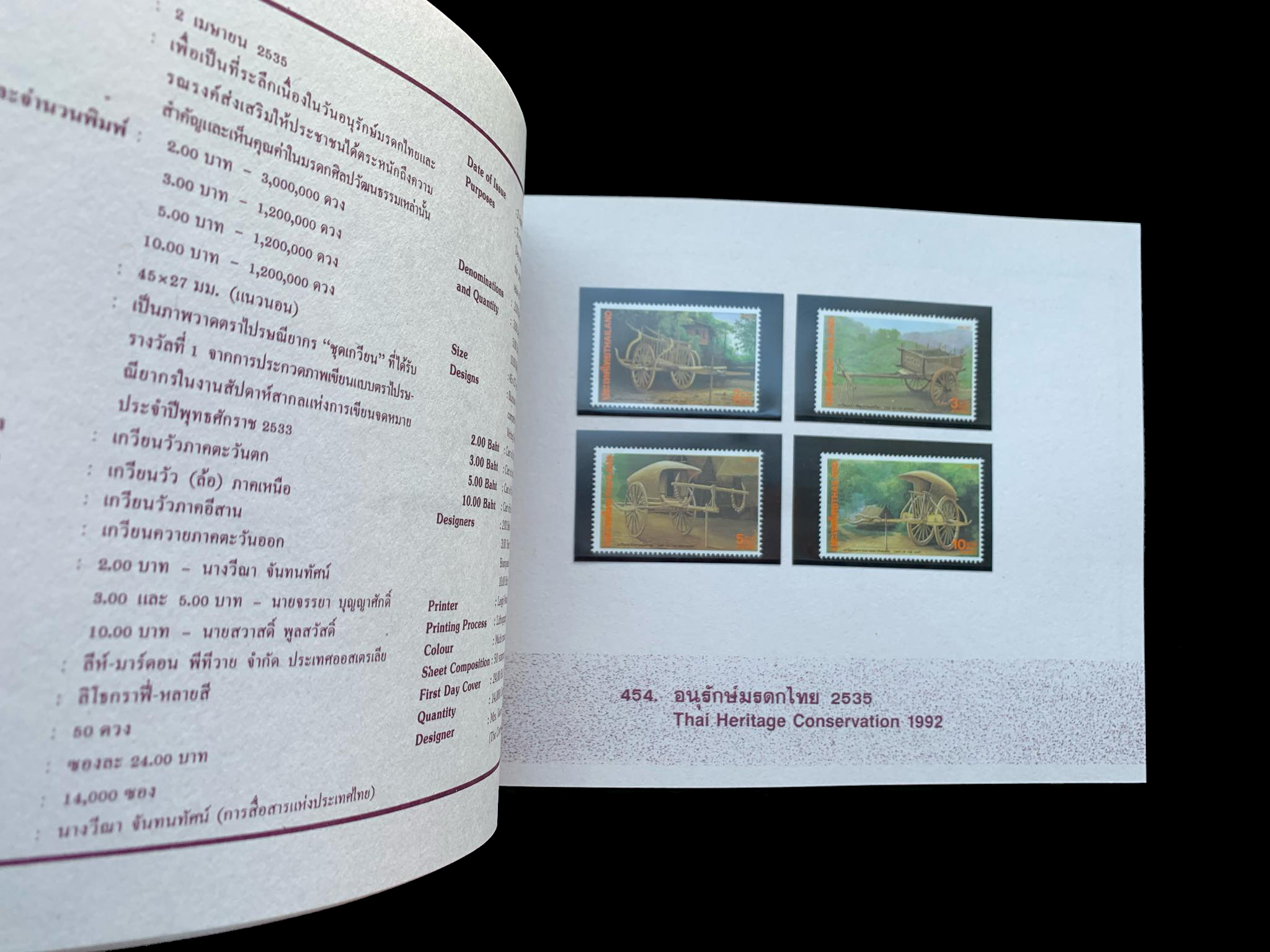 สมุดตราไปรษณียากรไทยประจำปี 2535