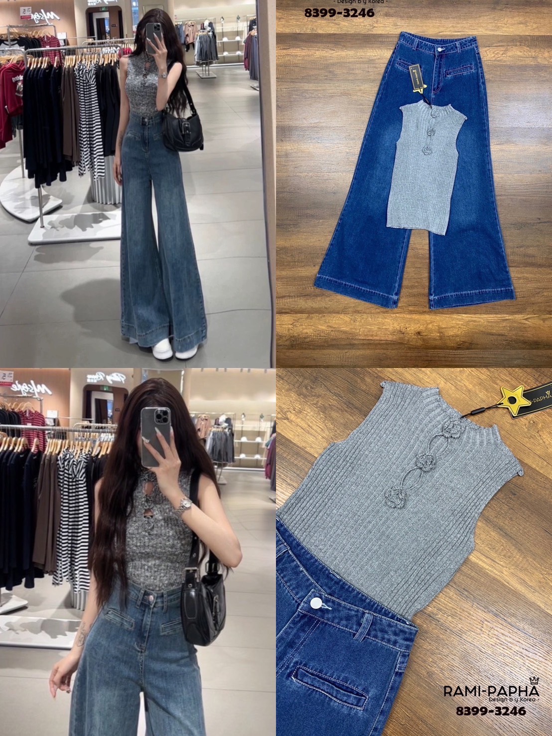 Label :: RAMI-PAPHA(รมิปภา) Detail :: เสื้อ+ขายาวยีนส์ เซตเสื้อเนื้อผ้าทอสีสวย อย่างดีหนานุ่มผ้านิ่มยืดหยุ่น สวมใส่สบาย ดีเทลแต่งดอกไม้ที่อกสวยเก๋ **ได้ลุคผู้ดี +++มาพร้อม กางเกงยีนส์ขายาว ที่แมชกันได้อย่างลงตัว ทางร้านคัดสรรผ้ายีนส์อย่างดีทรงสวย กระเป๋าใ
