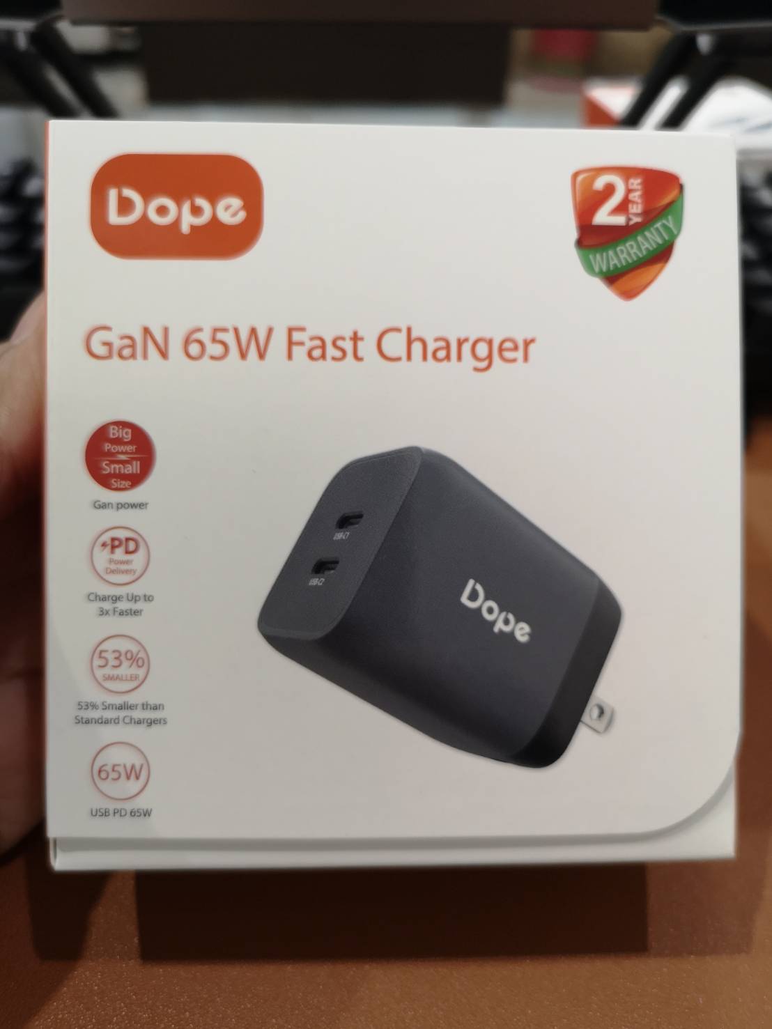 DOPE GEN 65W ตัวชาร์ทไทร์ซี แบบฟาสชาร์ท 2port SKU-02501