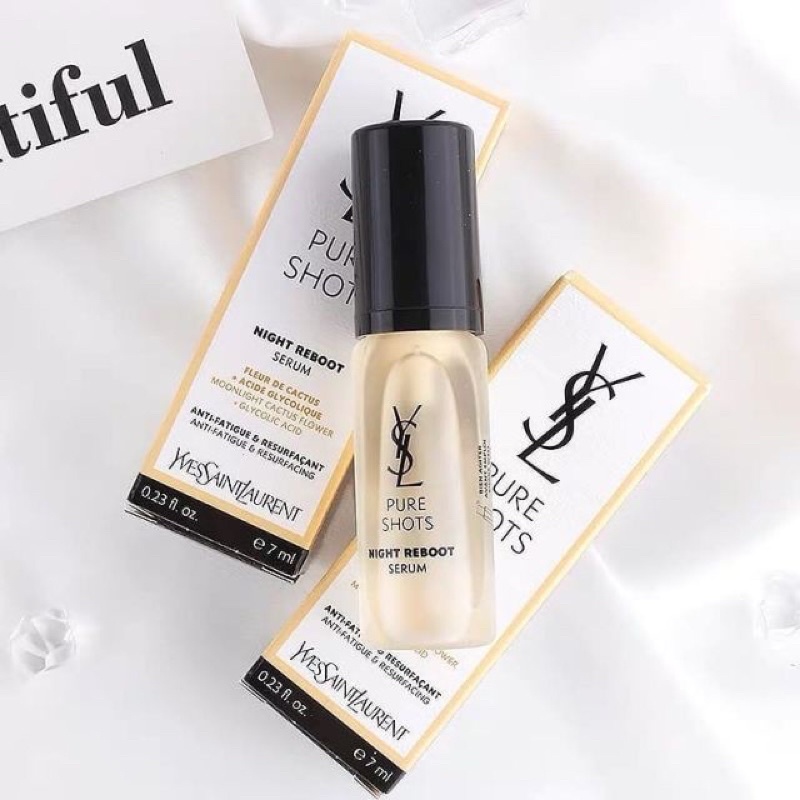 YSL Pure Shots Night Reboot Serum ขนาดทดลอง 7 ml. เซรั่มฟื้นบำรุงผิว