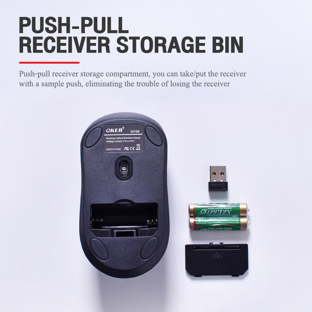 M198 OKER HIGH PRECISION WIRELESS MOUSE MO-OK-WL-198BK