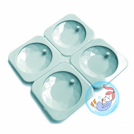 Aromatheraphy silicone mold C 4011 : พิมพ์ เทียนร้อยเชือก วงกลมเพชร 4 หลุม , ขนาด 30 กรัม ความหนา ปานกลาง