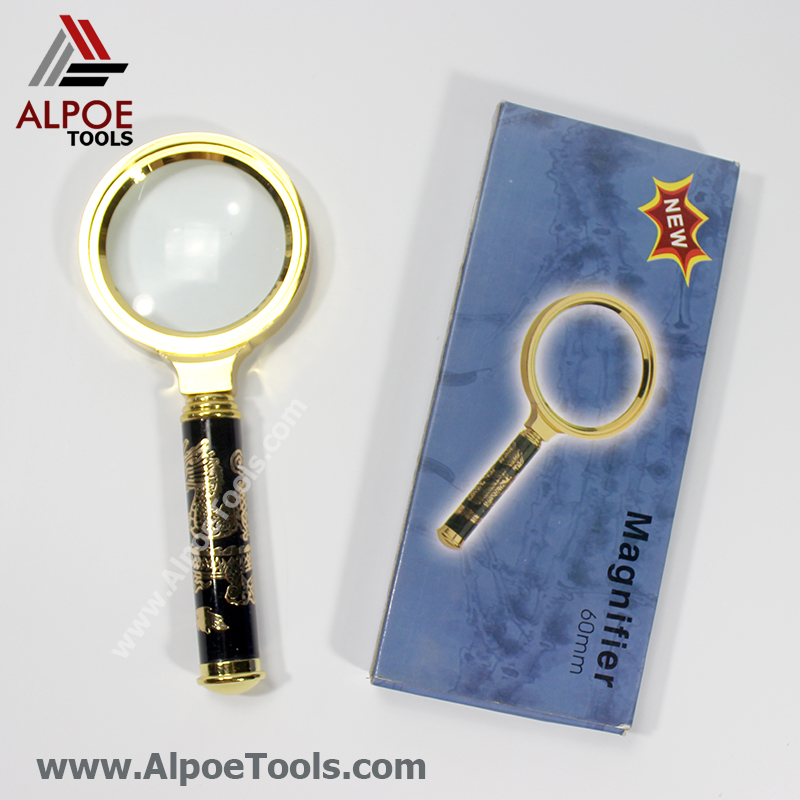 แว่นขยาย เลนท์กระจก ด้ามลายมังกร สีทอง