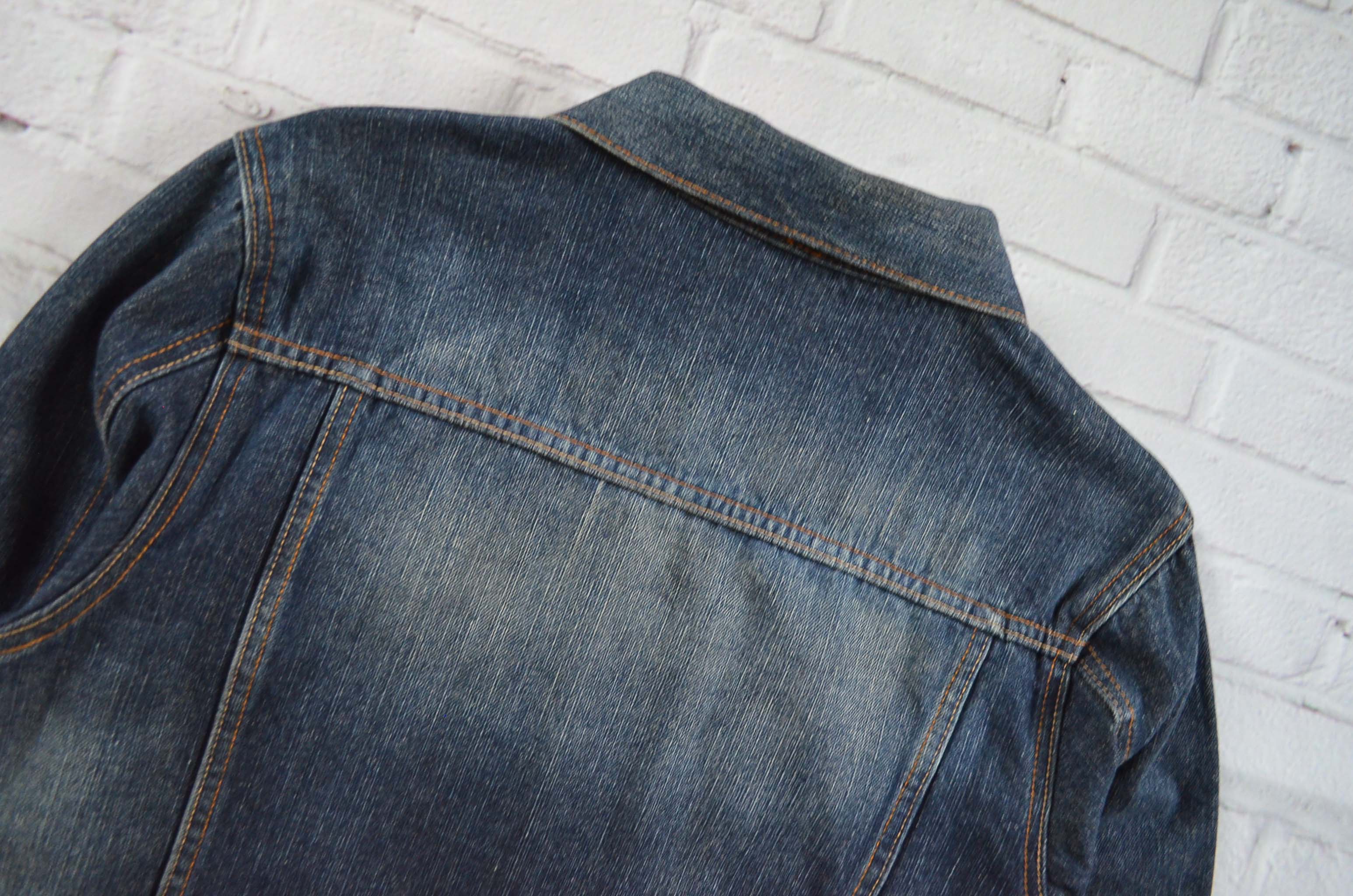 JEANS อกจริง37' (M) เสื้อแจ็คเก็ตยีนส์ เสื้อยีนส์แขนยาวหญิงชาย สีเข้ม ผ้านุ่มใส่สบายใส่คลุมกันแดด