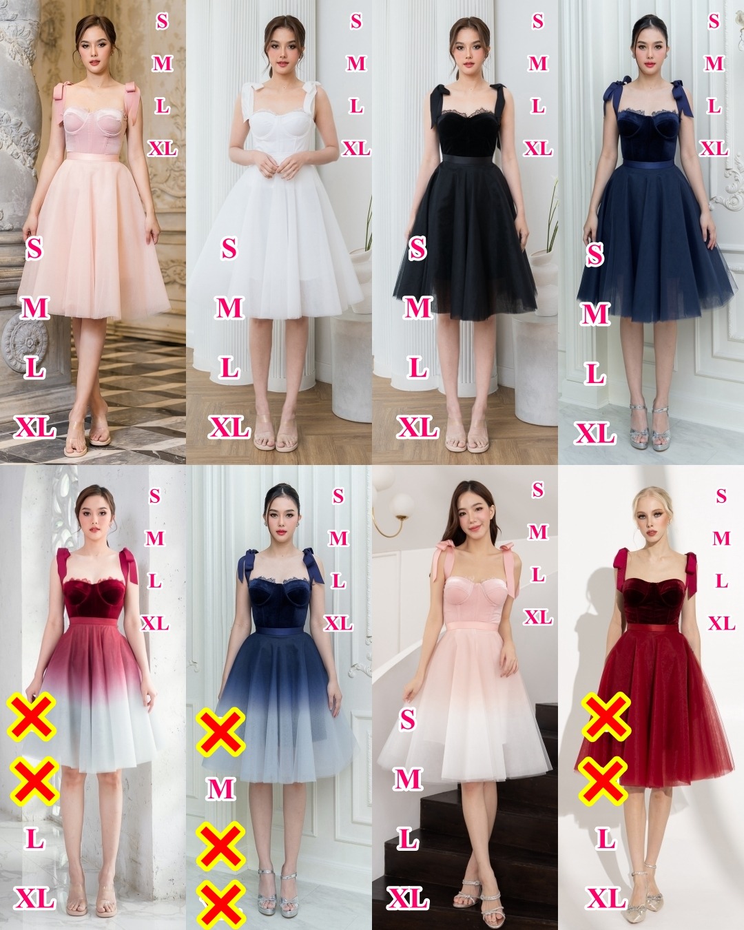 Label : LUXE ชุดเซ็ท กระโปรง+ เสื้อสายเดี่ยวสไตล์คอร์เซ็ตบรา ผ้ากำมะหยี่เนื้อนุ่มยืดหยุ่น มีโครงทั้งเก็บและดันทรงสวย แต่งลูกไม้ที่ตัวเสื้อ สายริบบิ้นผูกโบว์ที่ไหล่ปรับระดับได้ตามสรีระ คัตติ้งเนี้ยบ ด้านหลังมีซิปถอดได้ ช่วยให้สวมสะดวกค่ะ