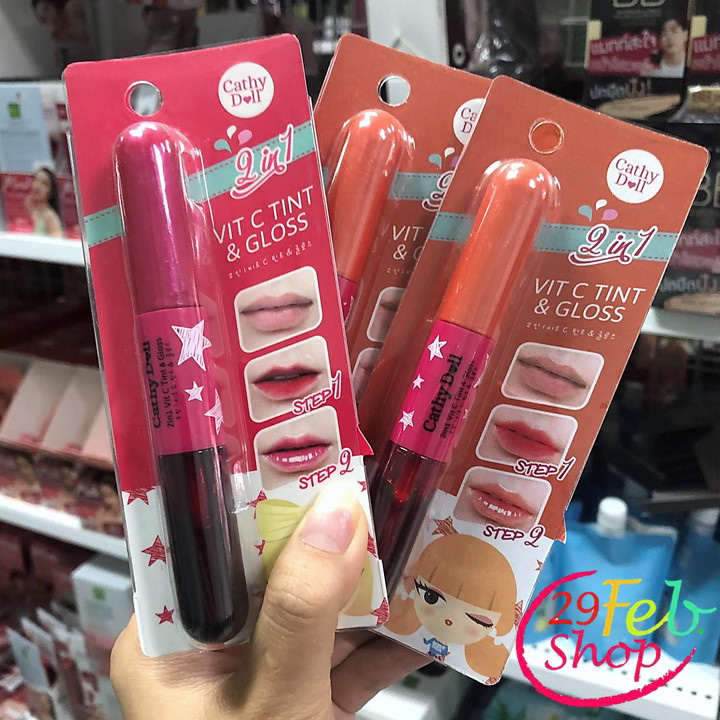 Cathy Doll 2in1 Vit C Tint Gloss 4.5+4g ลิปทินท์ผสมวิตามินซี เคที่ดอลล์