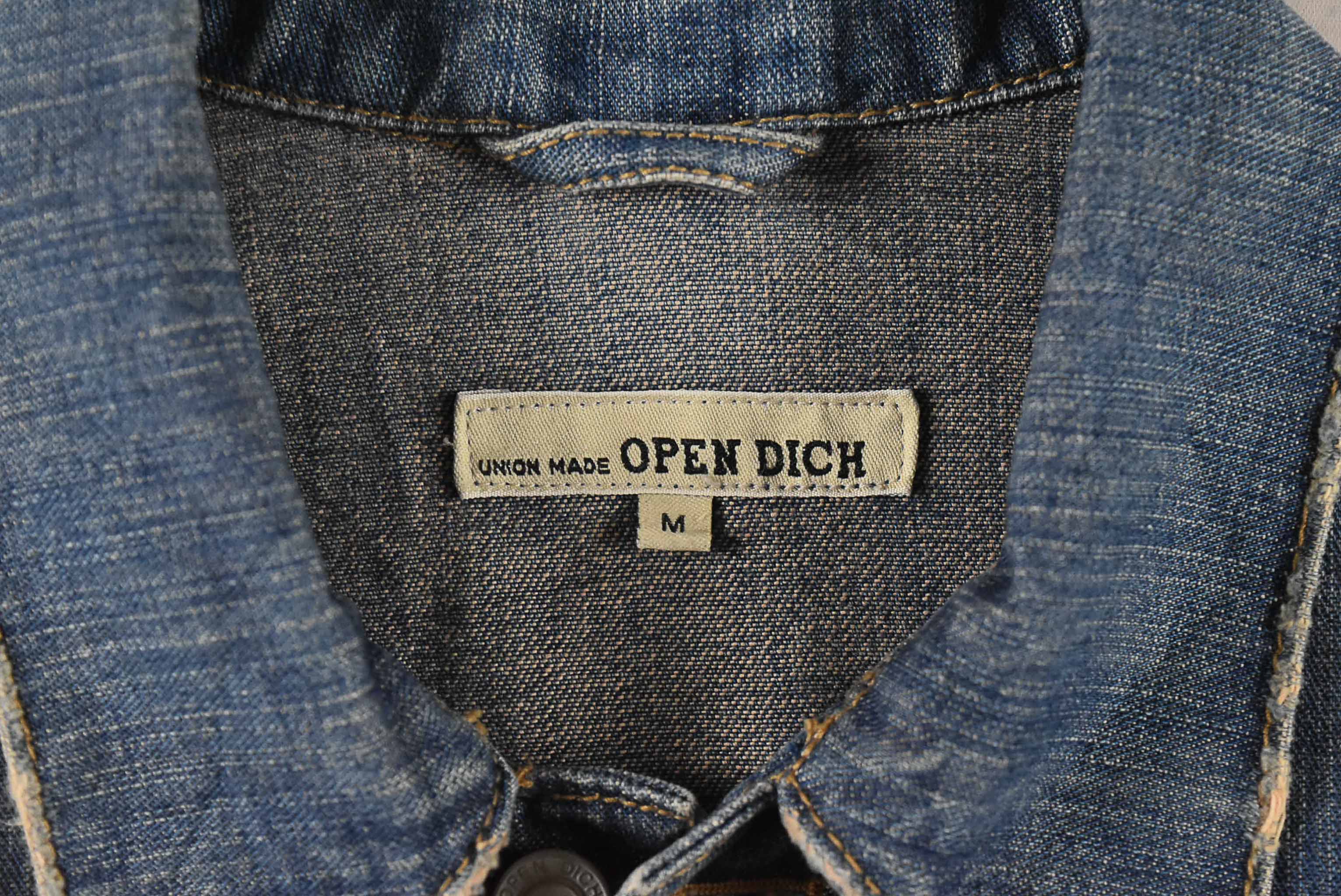 OPEN DICH อกจริง 42 ไซส์ L เสื้อแจ็คเก็ตยีนส์ แขนยาว ผู้ชาย สีฟอกซีด ทรงสวย มีกระเป๋าข้าง ใส่คลุมกันแดด