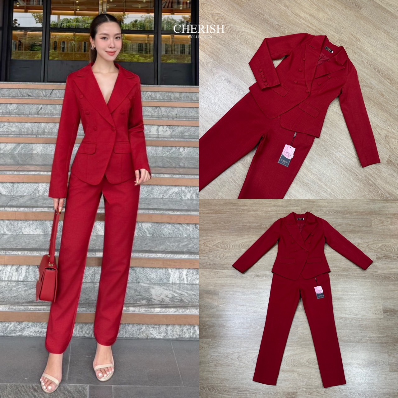 Setsuit เสื้อ+กางเกง เรียบหรู ดูเท่ ทรงสวย ใช้ผ้าดี ใส่สบาย ตัวเสื้อสูทแต่งกระดุม มีกระเป๋า พร้อมซับในทั้งตัว มาพร้อมกับกางเกงขากระบอก มีกระเป๋า 2 ข้าง จะใส่ทำงาน ออกงาน ดูดีสุดๆค่ะ