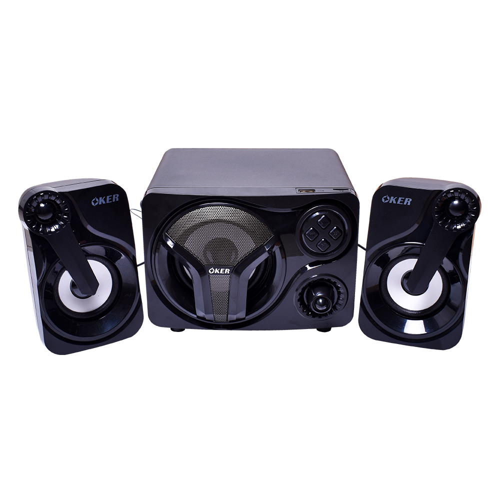 SP-8038 OKER SPEAKER 2.1 มีไฟ SP-OK-21-8038B