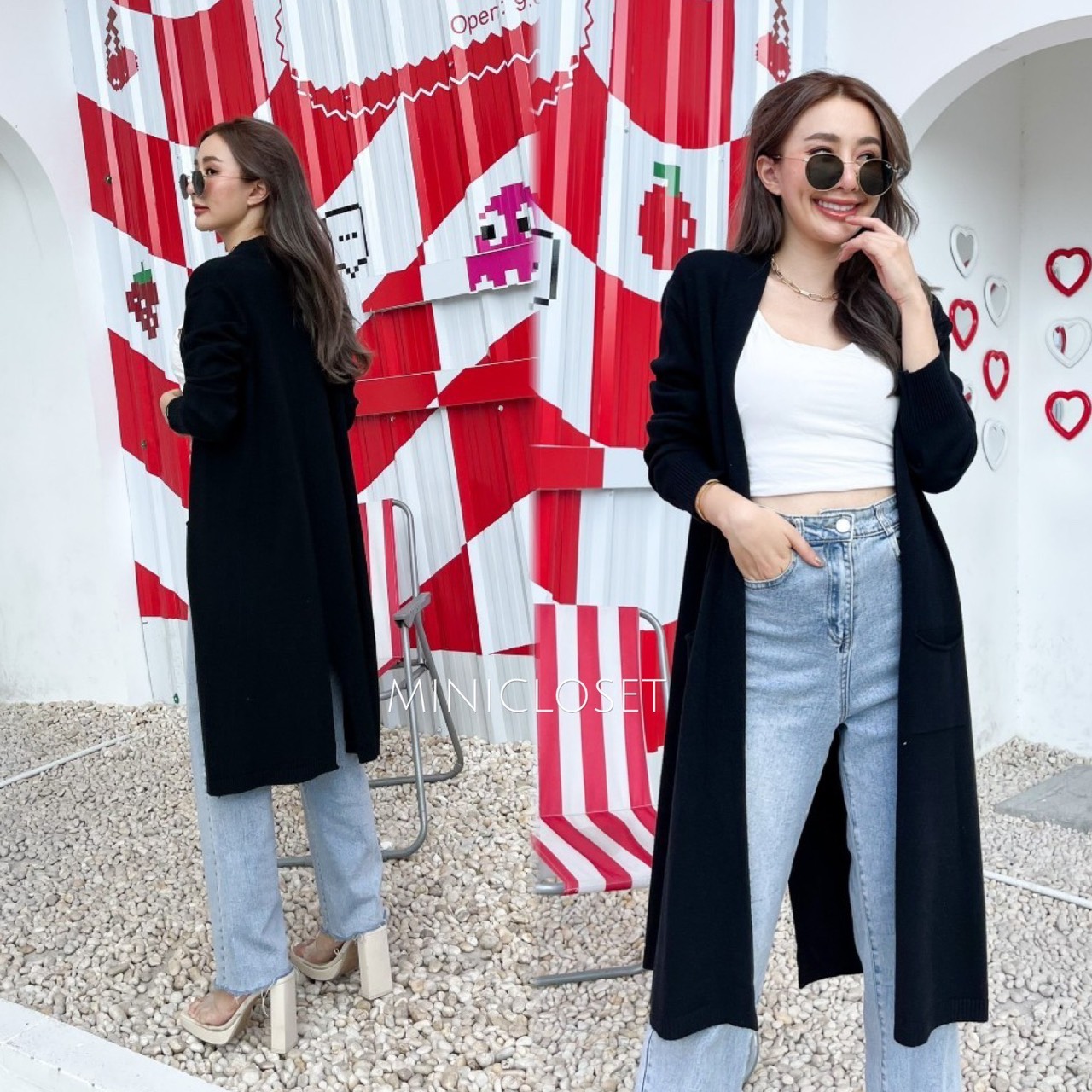 เสื้อsweater ความยาวคือดี พลางหุ่นดูเพรียว เรียบๆได้ใส่บ่อย กระเป๋าหน้าสะดวกด้วยต้องมีค่ะ