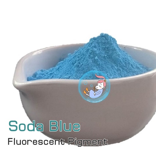 Color Blue : Soda Blue สีฟาโซดา / fluorescent pigment เม็ดสีเรืองแสงให้สีสว่างกว่าสีทั่วไป แต่ไม่เรืองแสงในที่มืด