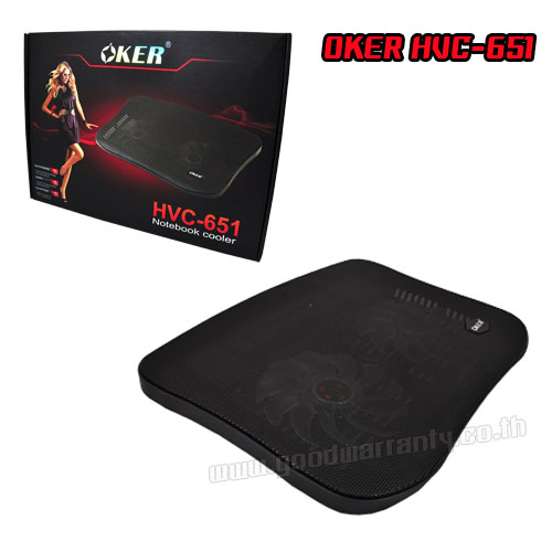 OKER HVC-651 OKER 2 Big FAN NOTEBOOK มีไฟ HVC651 FA-OK-NB-651BK