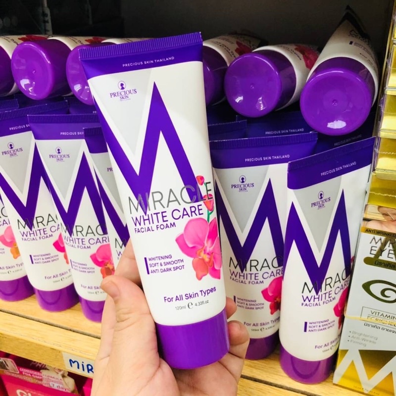 Miracle White Care Facial Foam 120g โฟมล้างหน้า สูตรผิวกระจ่างใส ไร้รอยดำ