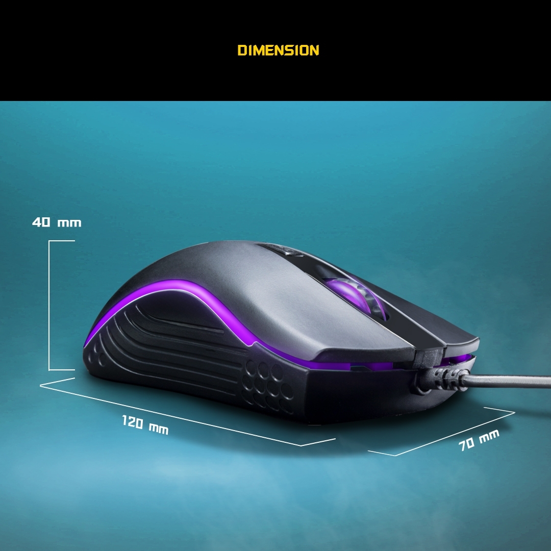 NM95 Nubwo Gaming Mouse เมาส์เกมมิ่ง ปรับ DPI ได้สูงสุด 3600 ไฟ7สี MO-NW-OU-095BK