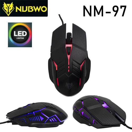 NM97 Nubwo Gaming Mouse เมาส์เกมมิ่ง ปรับ DPI ได้สูงสุด 3600 ไฟ7สี MO-NW-OU-097XX