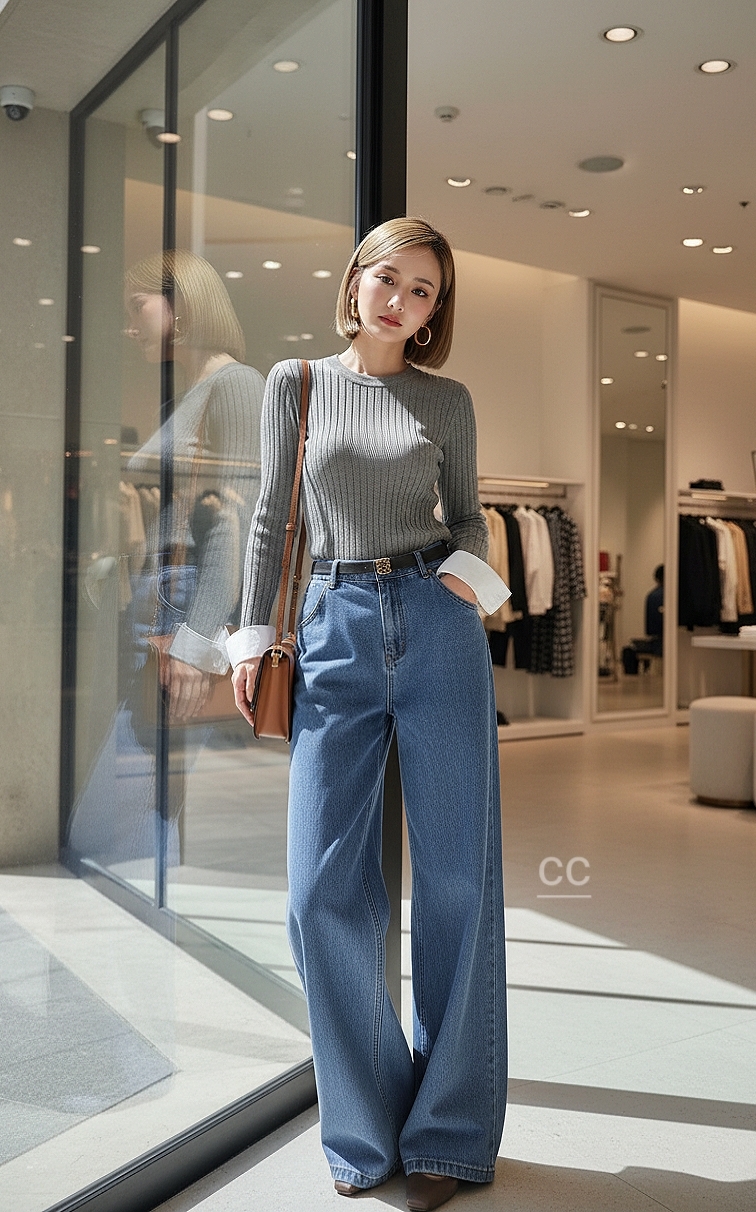 Premium korea🇰🇷100% กางเกงผ้ายีนส์ยืดรุ่นล่าสุด รุ่นนี้ผ้ายืนหยุ่นใส่สบายมากๆ ดีเทลงานปัก ทรงสวย แพทเทิลขากระบอกใหญ่ใส่แล้วสวยพลางหุ่นสุดๆ มาพร้อมเข็มขัดเข้ากัน บอกเลยใส่สวยมากๆคร่าาาาา