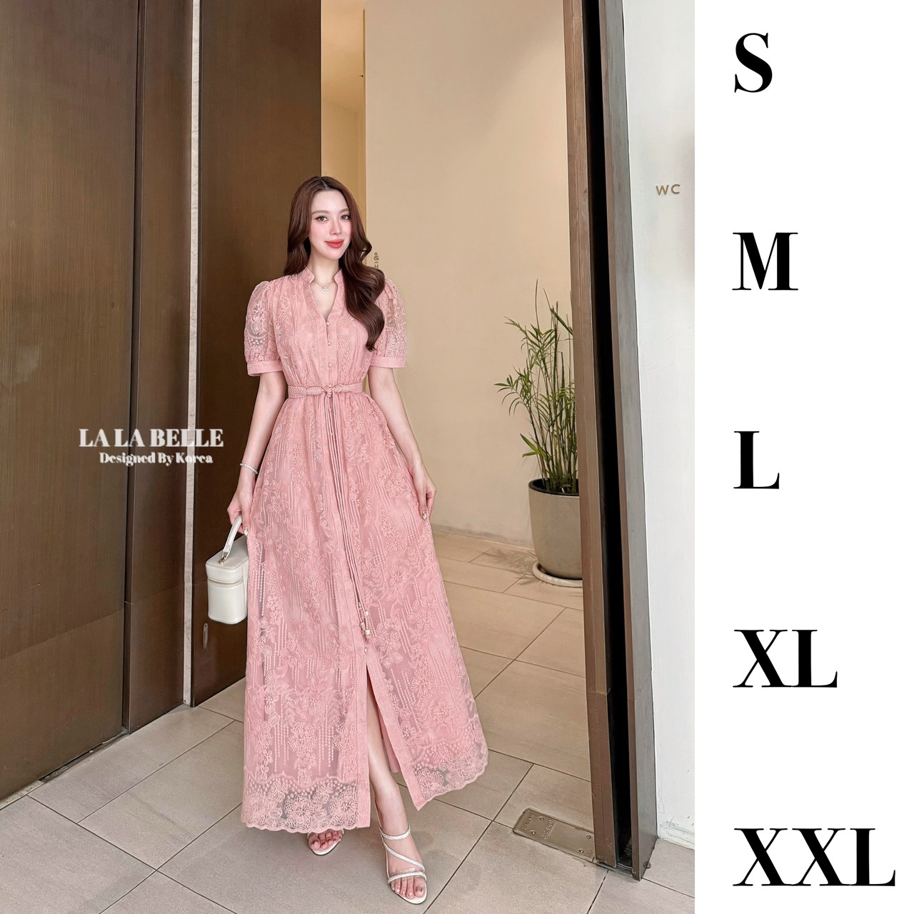 แม็กซี่เดรสลูกไม้ปักทั้งชุด2ชิ้นเดรสคอตั้งกระดุมหน้ายาวมาพร้อมซืปหลังแขนตุ๊กตาซีทูเอวเข้ารูปกระโปรงยาวซับถึงปลายชุดใส่คู่เข็มขัดถักแต่งภู่ๆสวยมากงานคุณภาพเกรดพรีเมี่ยม