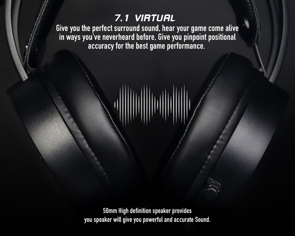 X98 NUBWO HEADPHONE GAMING USB [7.1] (BLACK) HP-HM-NW-X98BK