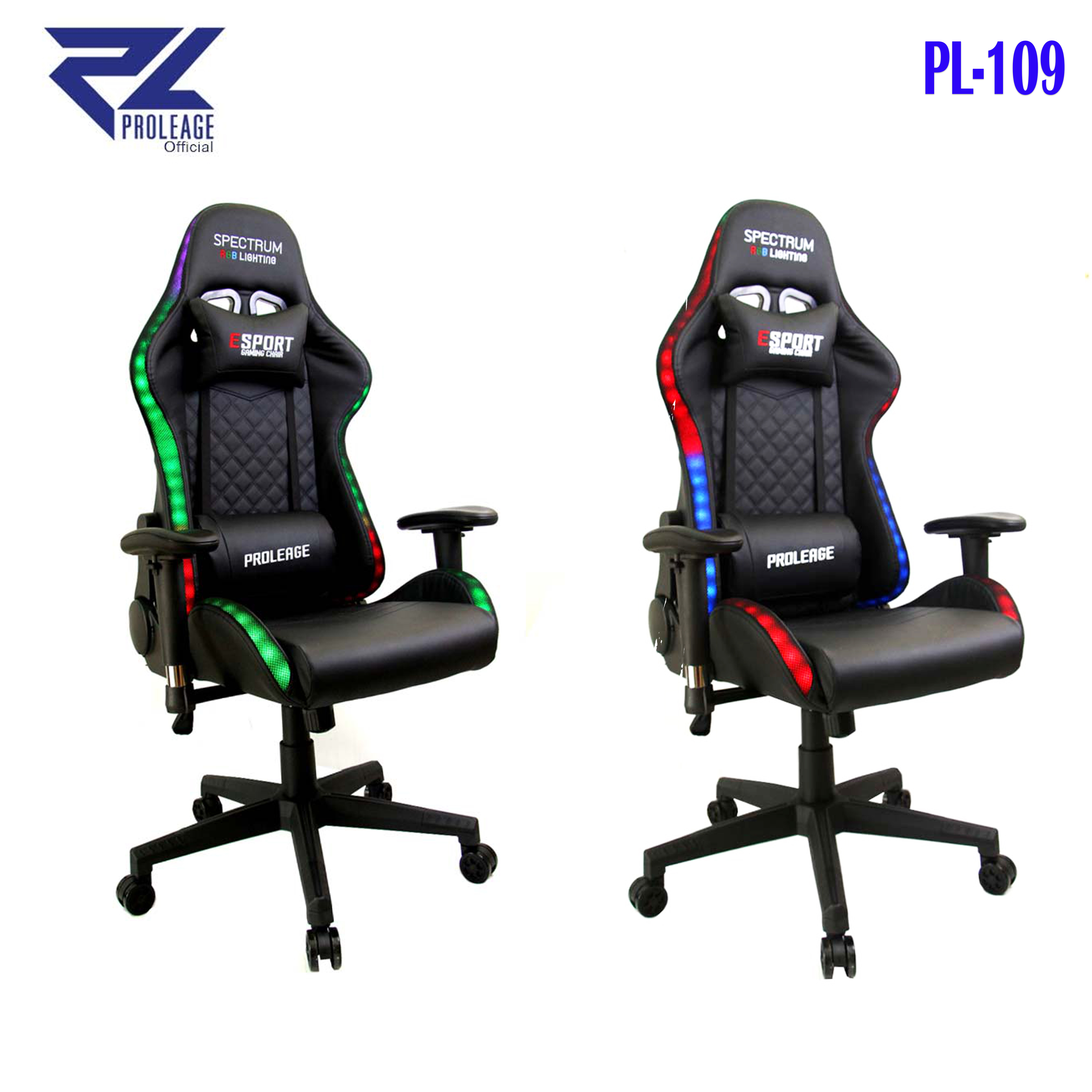 PL-109 Proleage LED ERGONOMIC เก้าอี้ เกมมิ่ง GAMING CHAIR PL-109 CG-PL-CH-109BK