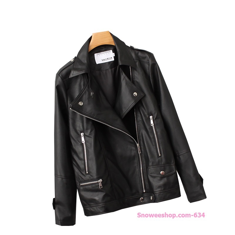 แจ็คเก็ตหนังกันหนาวบิ๊กไซส์ หนังพียูสีดำ เกรดพรีเมี่ยม