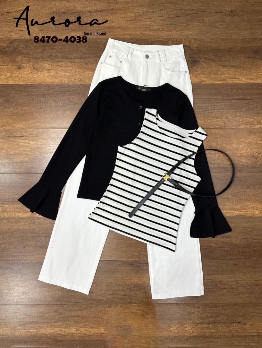 Set 4 ชิ้น(setคลุม+เสื้อตัวใน+กางเกงขายาว+เข็มขัด)
