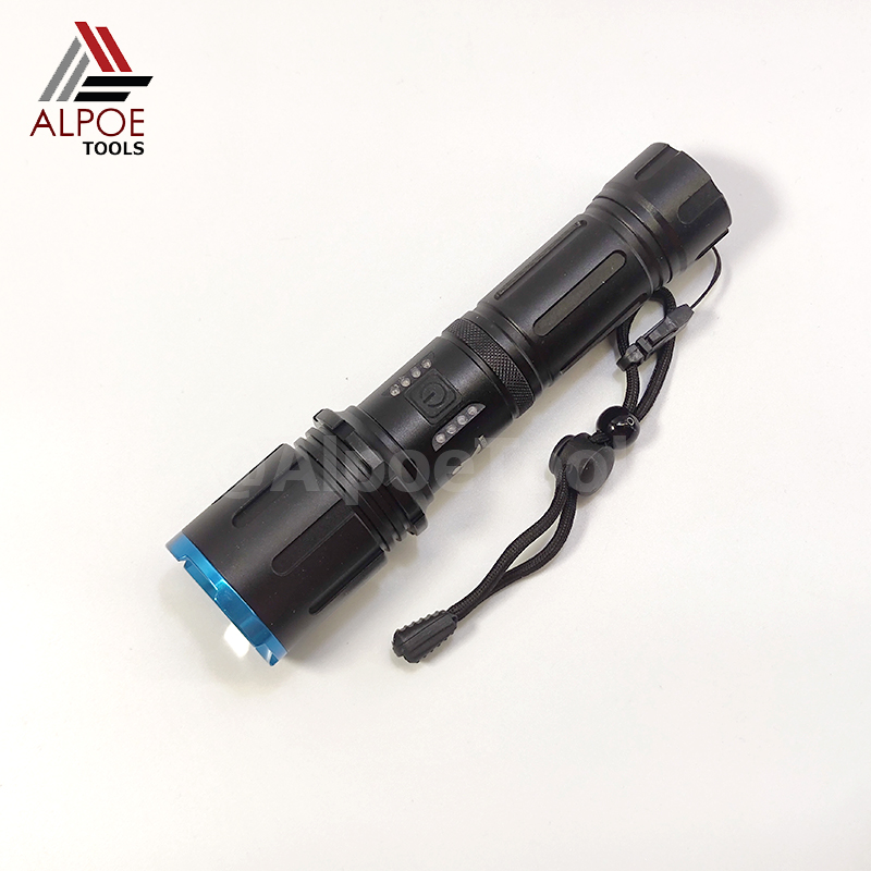 ไฟฉายแรงสูง พร้อมอุปรกรณ์ชาร์จ หลอด T20 มีไฟข้าง ถ่าน 26650 รุ่น JX-2022