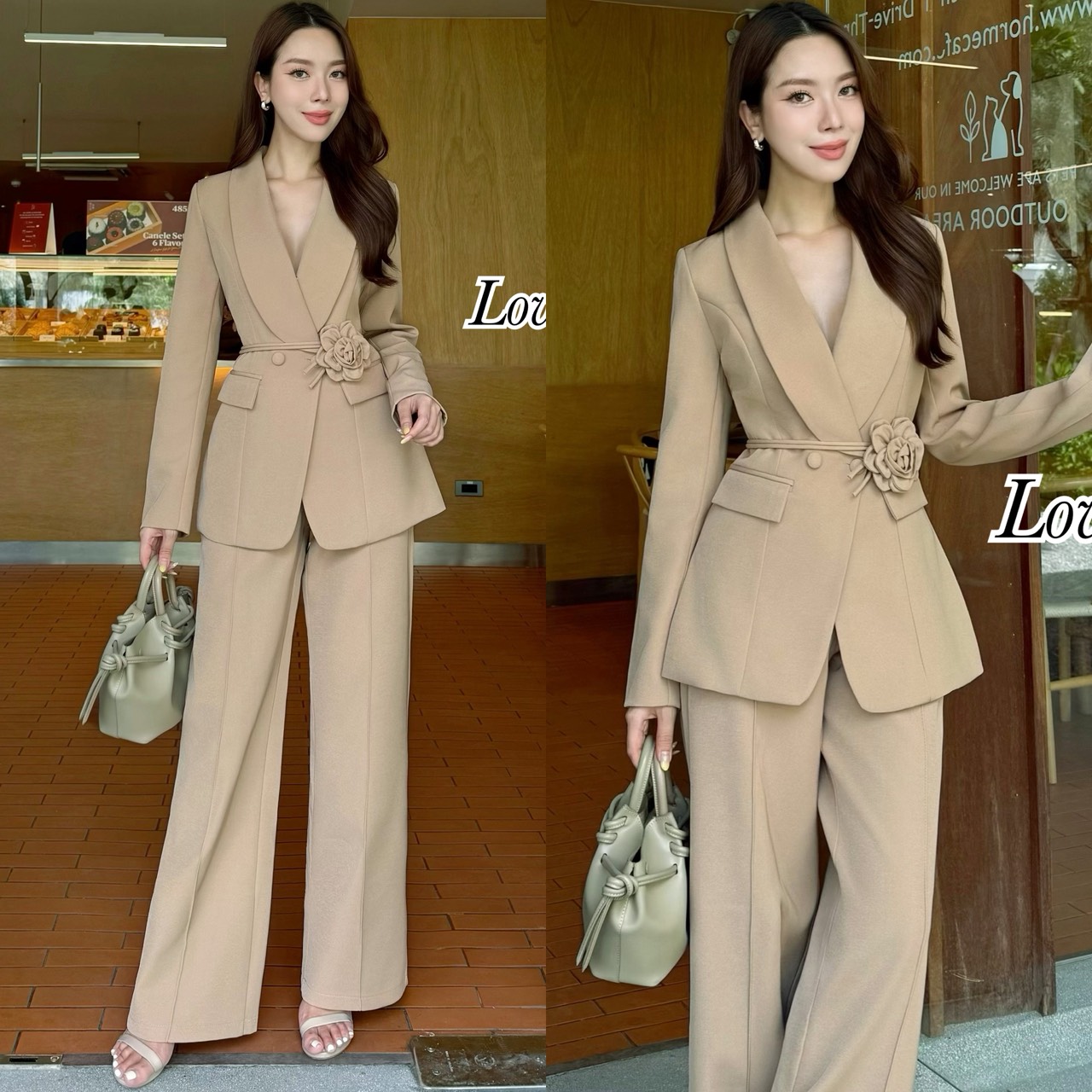Teg : Lover’s Shop Detail : Set 3ชิ้น เสื้อสูท+กางเกงขายาว ลุคCEO เรียบหรูดูผู้ดี ได้สายคาดเอวดอกไม้ด้วยนะคะ ดีเทลเสื้อสูทกระดุมหน้า กระเป๋นเสื้อใช้งานได้ แม็ทกับกางเกงขายาว ทรงเอวสูง ซิบหลัง ทรงขากระบอกกลาง กางเกงมีกระเป๋าข้าง งานมีซับในอย่างดี ใช้ผ้าสูท