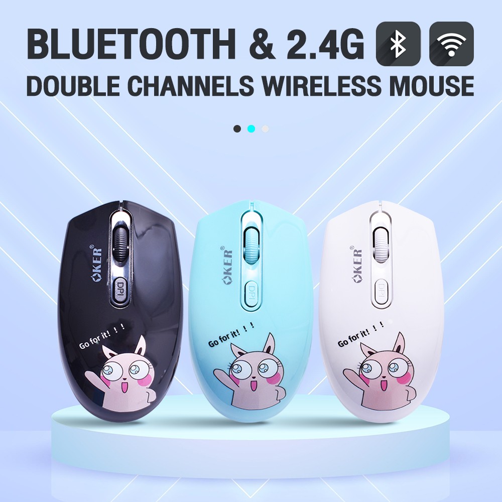 M836 OKER BLUETOOTH & 2.4G DOUBLE CHANNELS WIRELESS MOUSE MO-OK-WL-836BK